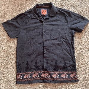 Newport Isle men’s short sleeve button up shirt size M, cotton linen blend